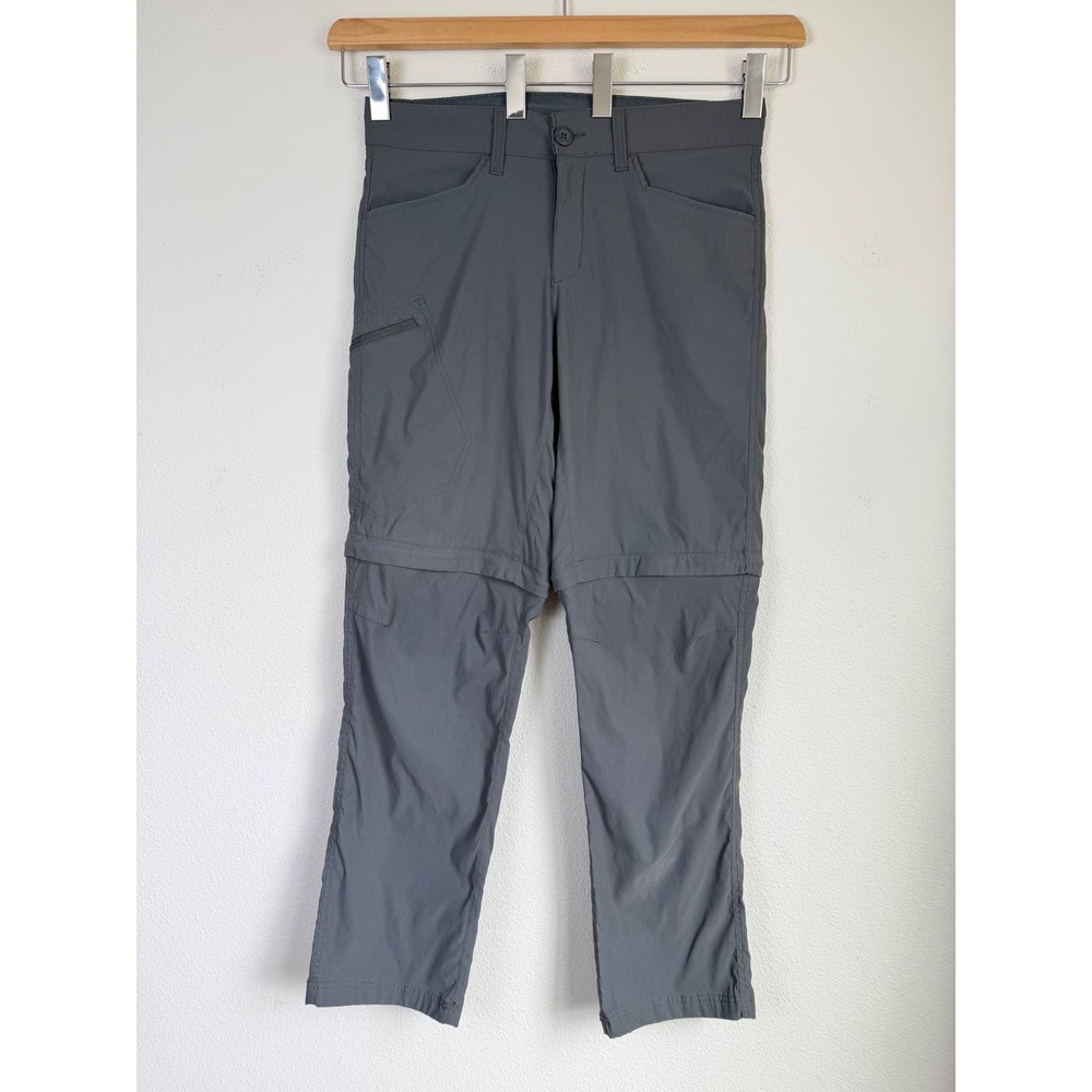 Eddie Bauer Mens Convertible Cargo Pants 32x32 Gray Tech Hiking Zip Off Shorts